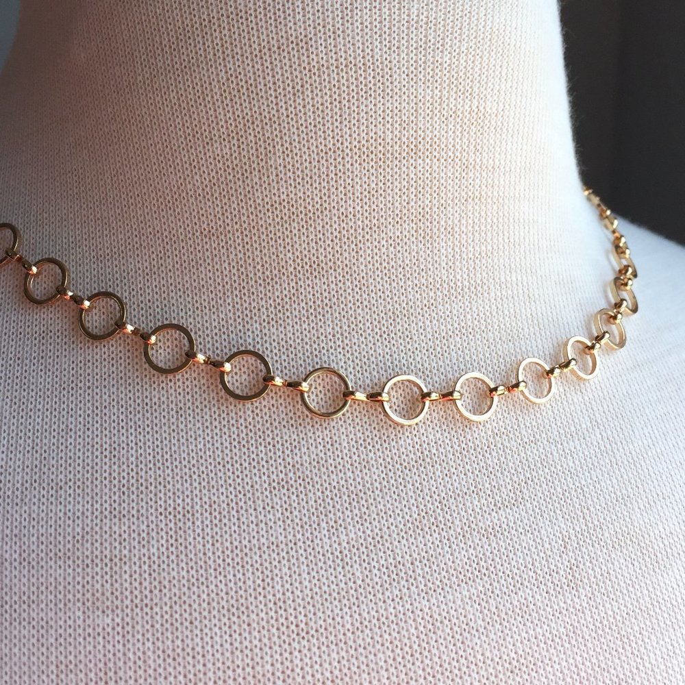 Small Gold rings Chain Necklace